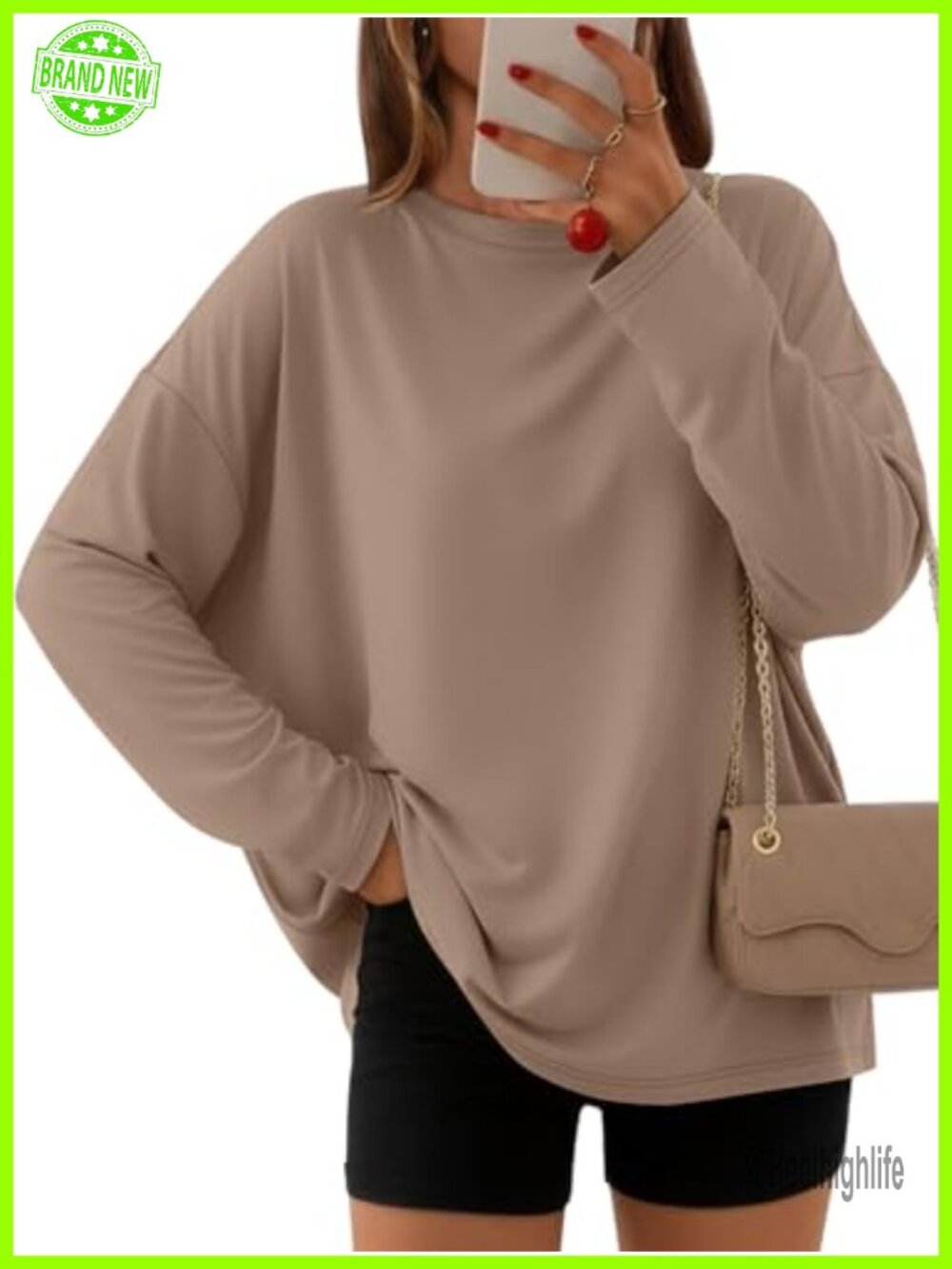 Oversized Long Sleeve Crewneck T-Shirt Casual Top